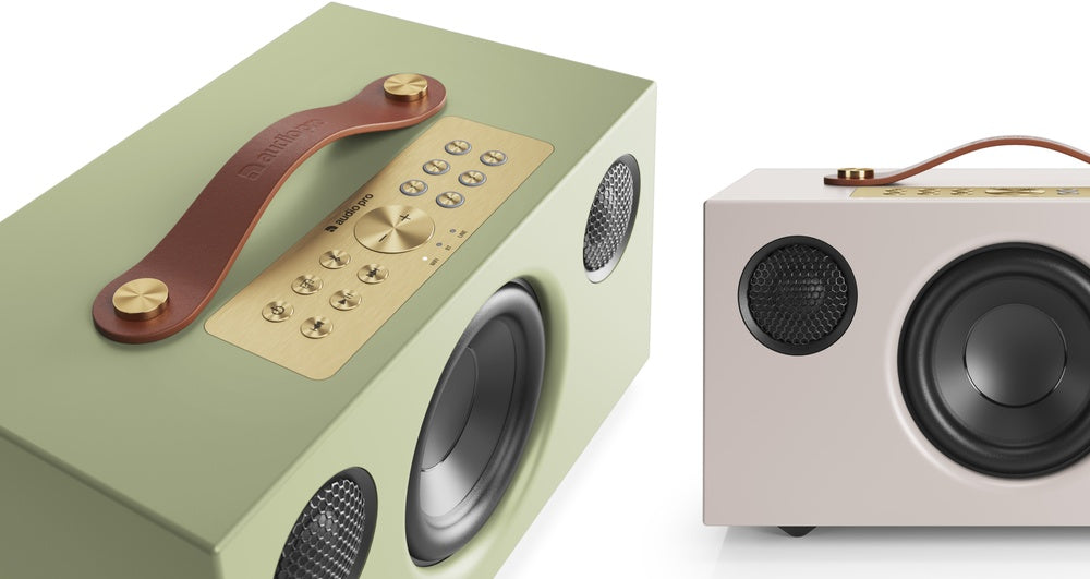 Audio Pro C5 MkII now available in limited edition sage green and sand colourways.