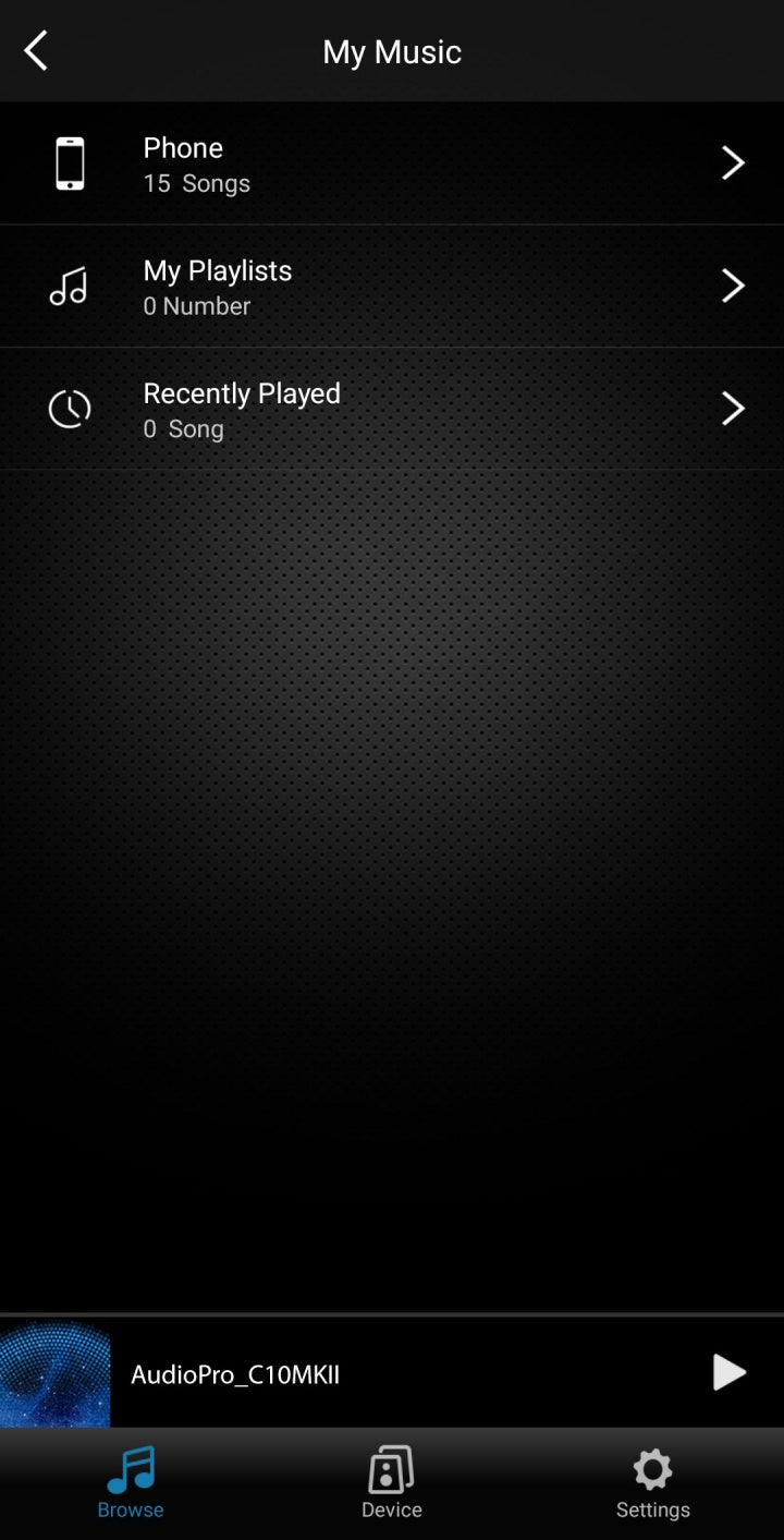 Audio Pro Control App